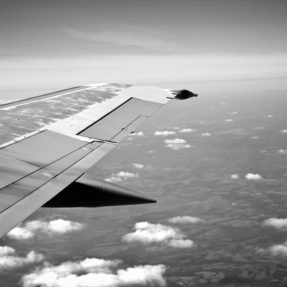 Black and White Airplane Wing